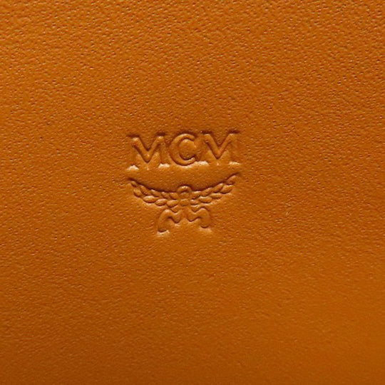 MCM Long Wallet Purse PVC Brown Zip Around Women Used Authentic