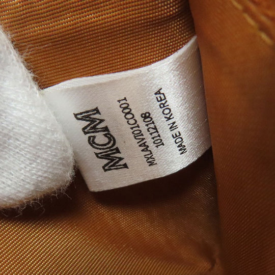 MCM Long Wallet Purse PVC Brown Zip Around Women Used Authentic