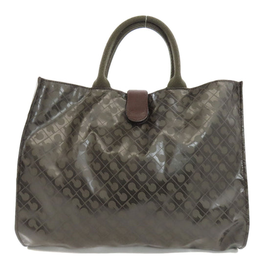 GHERARDINI Handbag Polyester, polyurethane coating Brown Logo motif softy Women Used Authentic