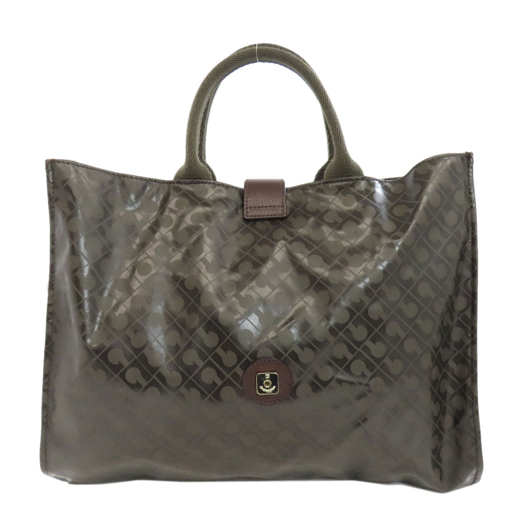GHERARDINI Handbag Polyester, polyurethane coating Brown Logo motif softy Women Used Authentic