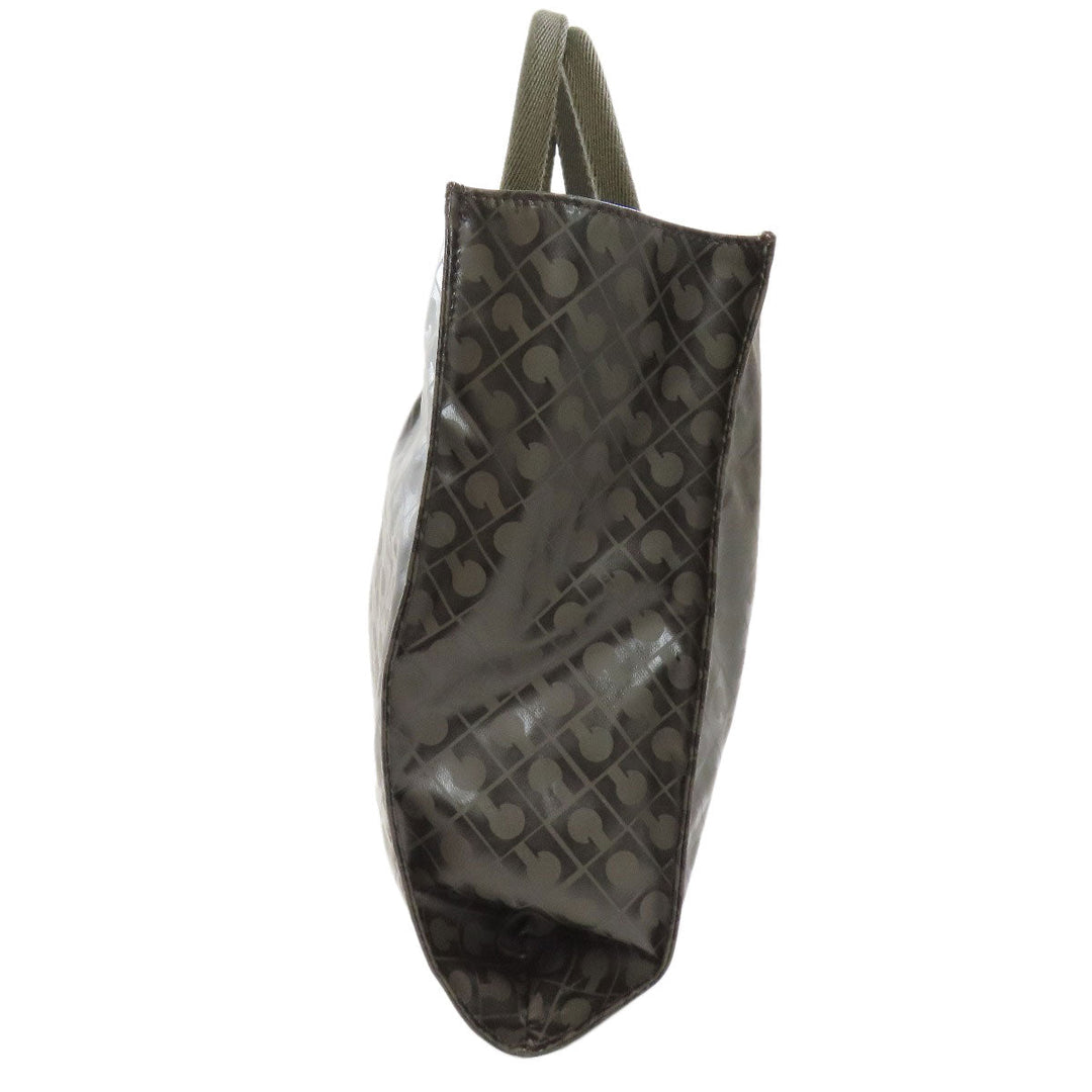 GHERARDINI Handbag Polyester, polyurethane coating Brown Logo motif softy Women Used Authentic