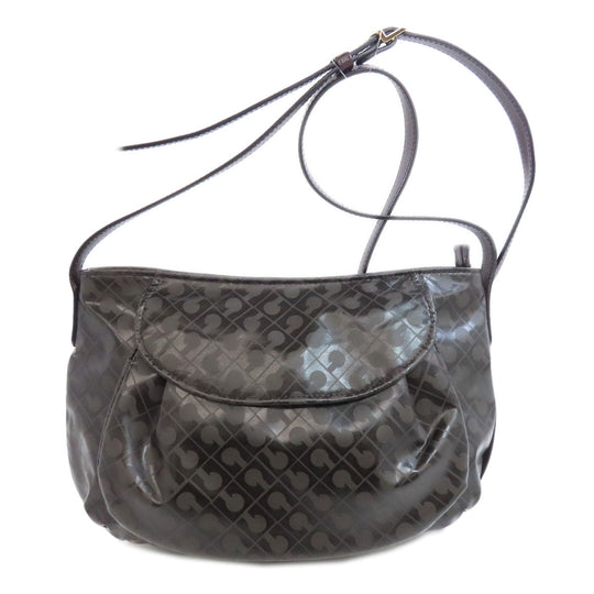 GHERARDINI Shoulder Bag Polyester, polyurethane coating Brown Logo motif softy Women Used Authentic