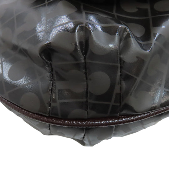 GHERARDINI Shoulder Bag Polyester, polyurethane coating Brown Logo motif softy Women Used Authentic