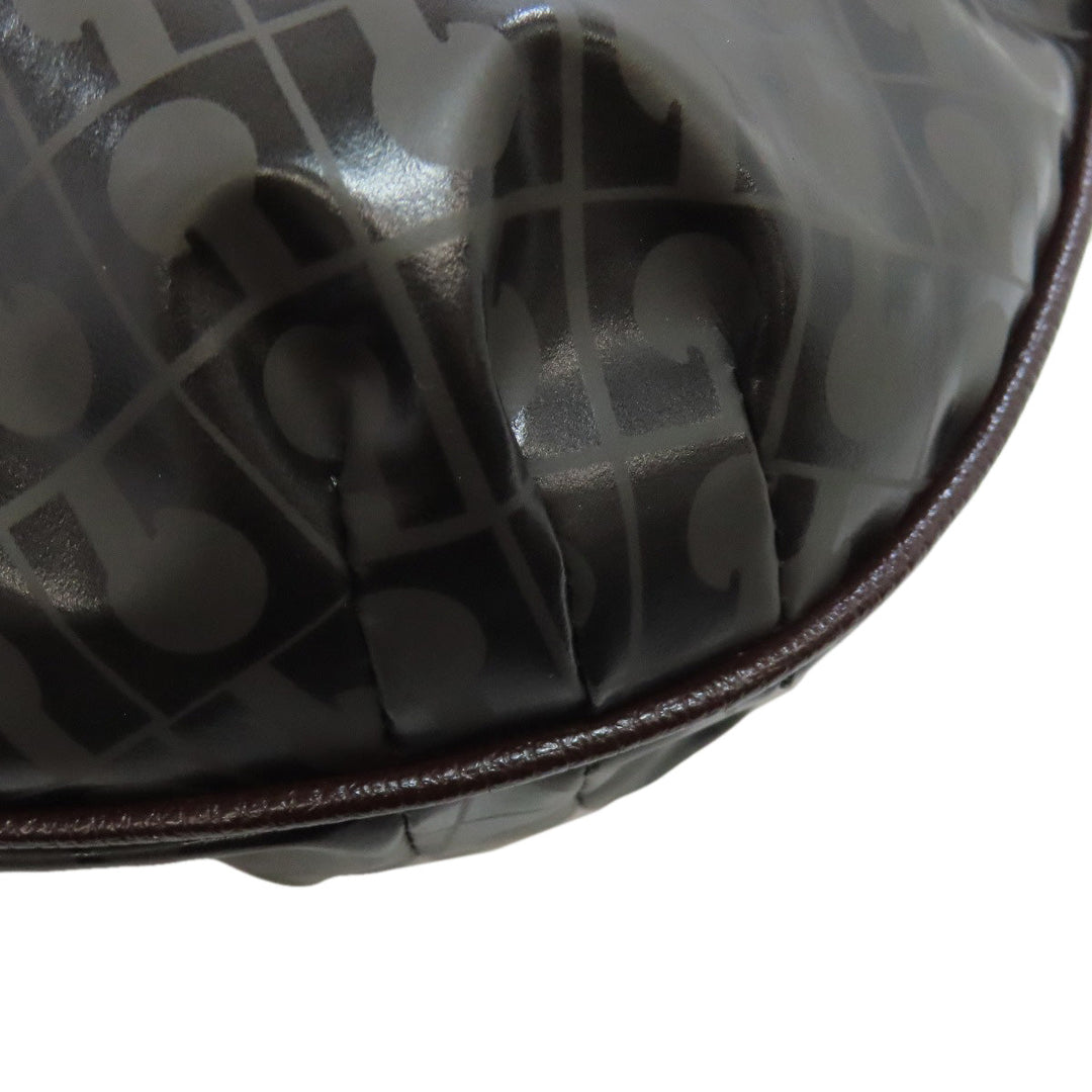 GHERARDINI Shoulder Bag Polyester, polyurethane coating Brown Logo motif softy Women Used Authentic