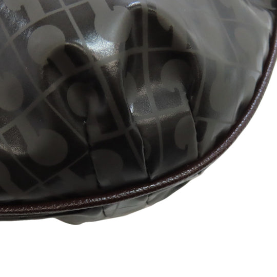 GHERARDINI Shoulder Bag Polyester, polyurethane coating Brown Logo motif softy Women Used Authentic