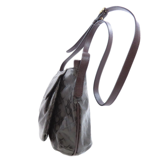 GHERARDINI Shoulder Bag Polyester, polyurethane coating Brown Logo motif softy Women Used Authentic