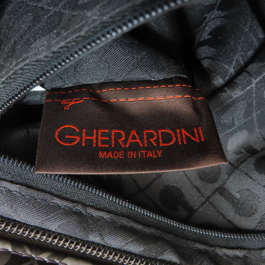 GHERARDINI Shoulder Bag Polyester, polyurethane coating Brown Logo motif softy Women Used Authentic
