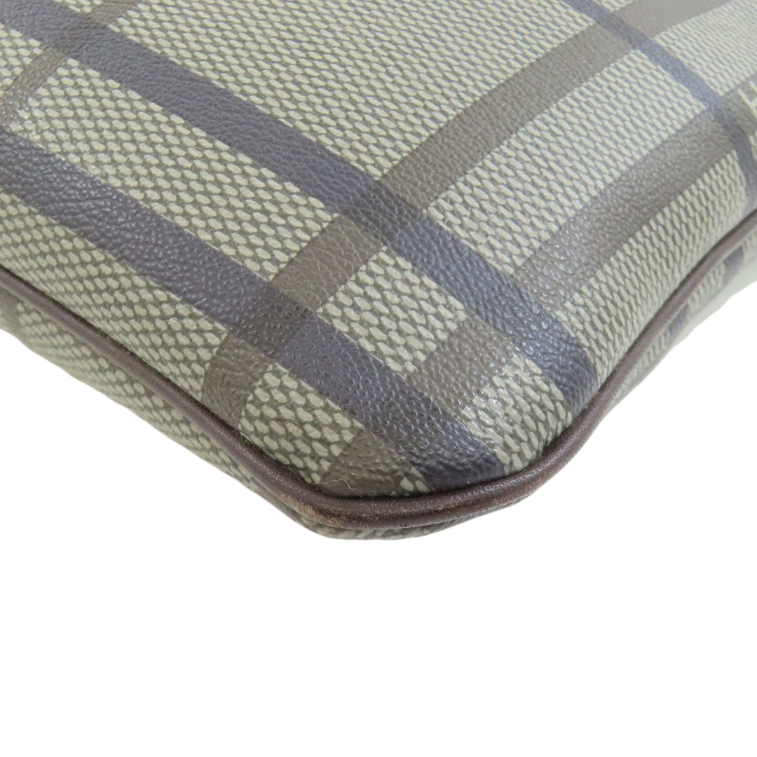 COACH Shoulder Bag F70751 Leather, PVC Brown Check Pattern Women Used Authentic