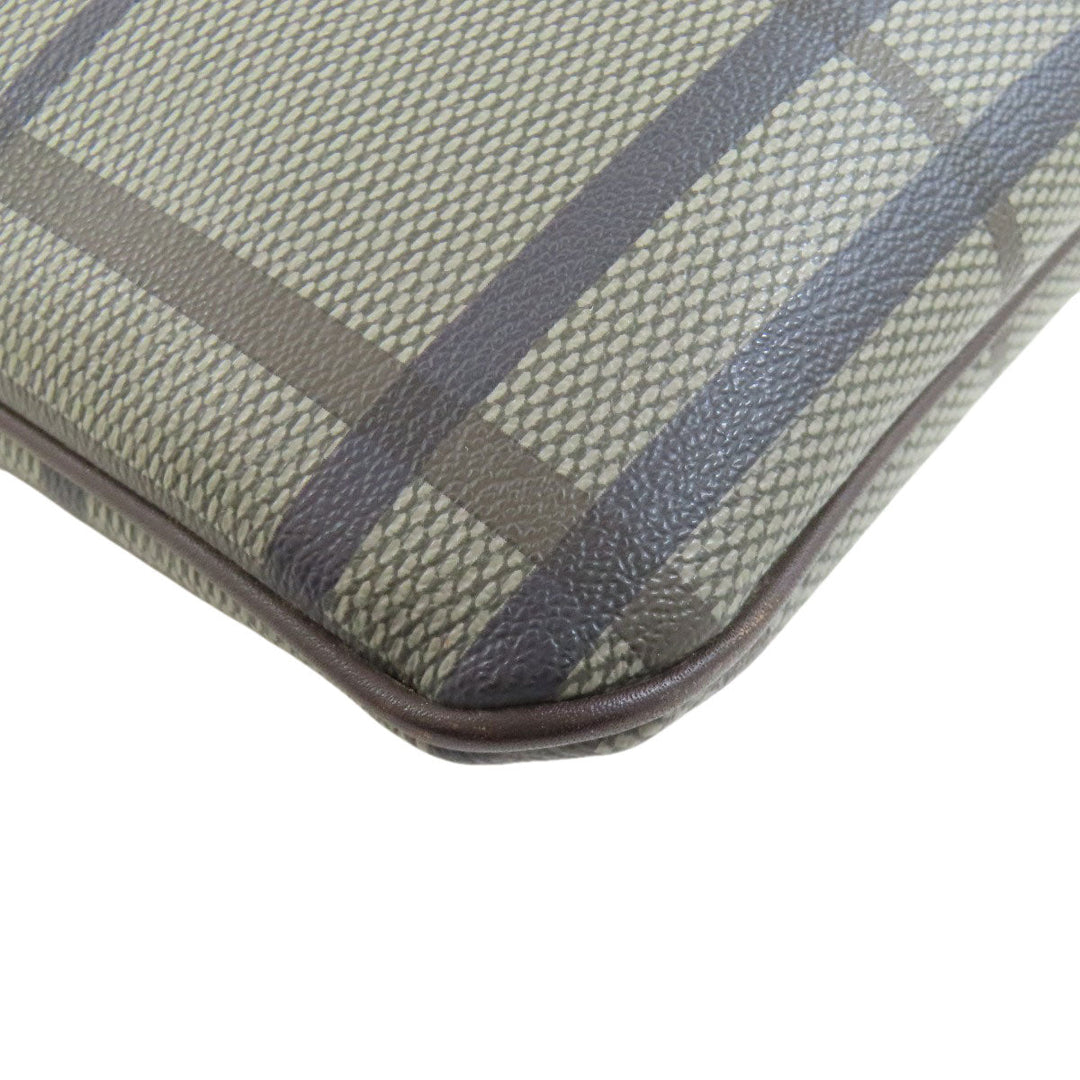 COACH Shoulder Bag F70751 Leather, PVC Brown Check Pattern Women Used Authentic