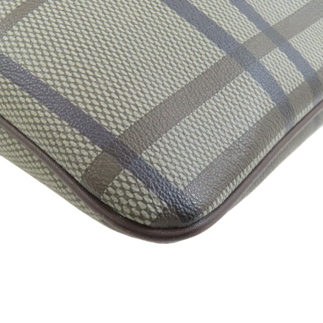 COACH Shoulder Bag F70751 Leather, PVC Brown Check Pattern Women Used Authentic