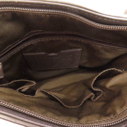 COACH Shoulder Bag F70751 Leather, PVC Brown Check Pattern Women Used Authentic