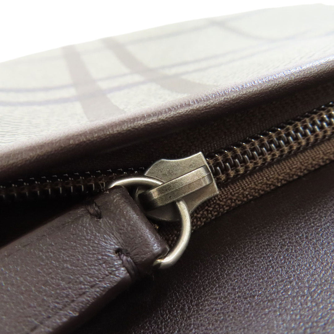 COACH Shoulder Bag F70751 Leather, PVC Brown Check Pattern Women Used Authentic