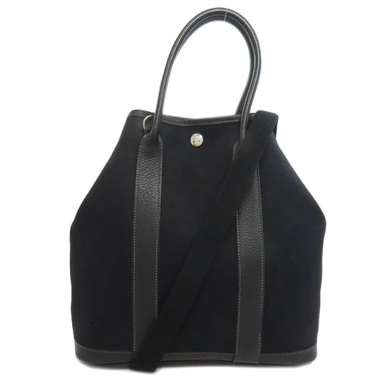 HERMES Tote Bag Towar Officche black Garden File SilverMetal