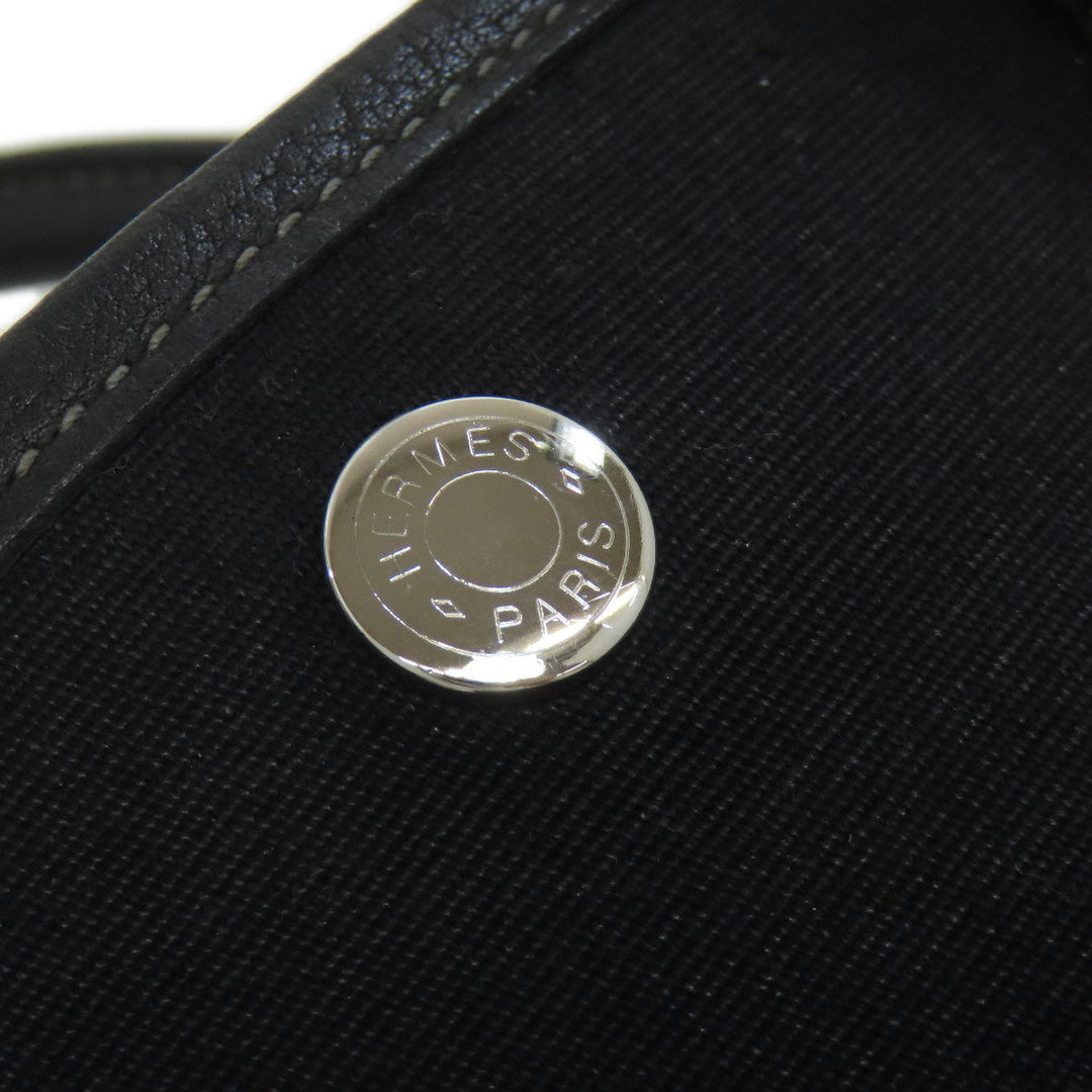 HERMES Tote Bag Towar Officche black Garden File SilverMetal