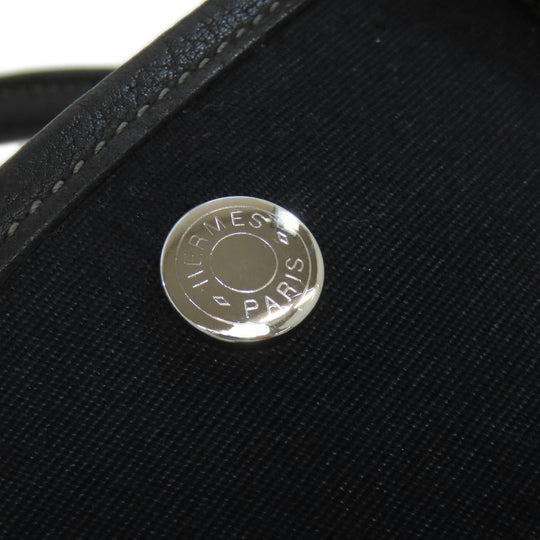 HERMES Tote Bag Towar Officche black Garden File SilverMetal