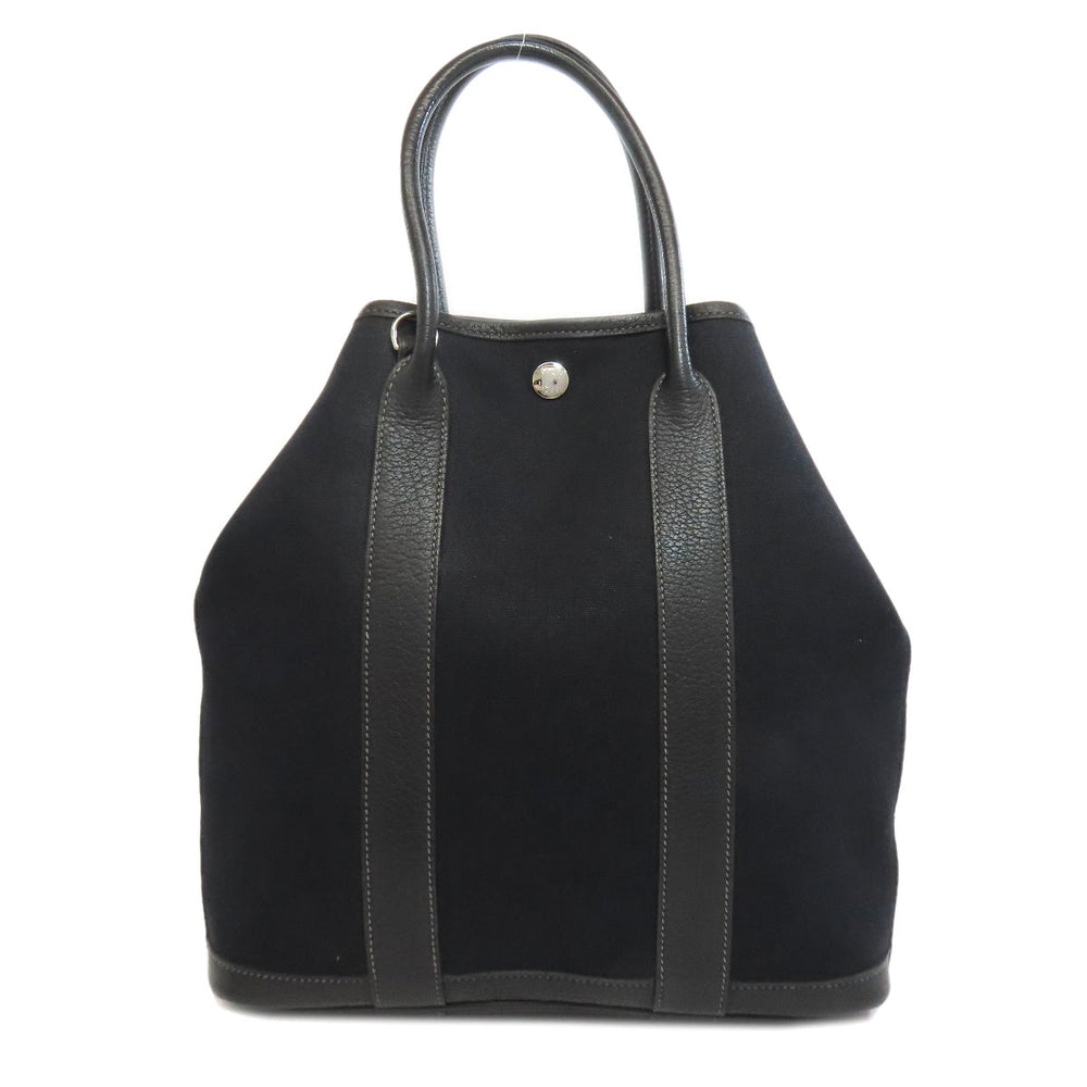 HERMES Tote Bag Towar Officche black Garden File SilverMetal