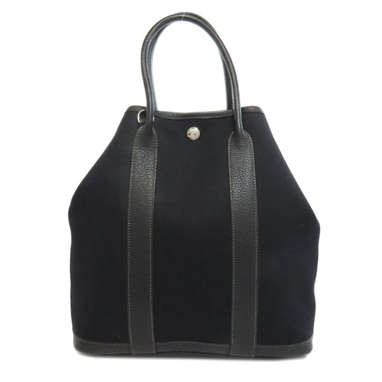 HERMES Tote Bag Towar Officche black Garden File SilverMetal