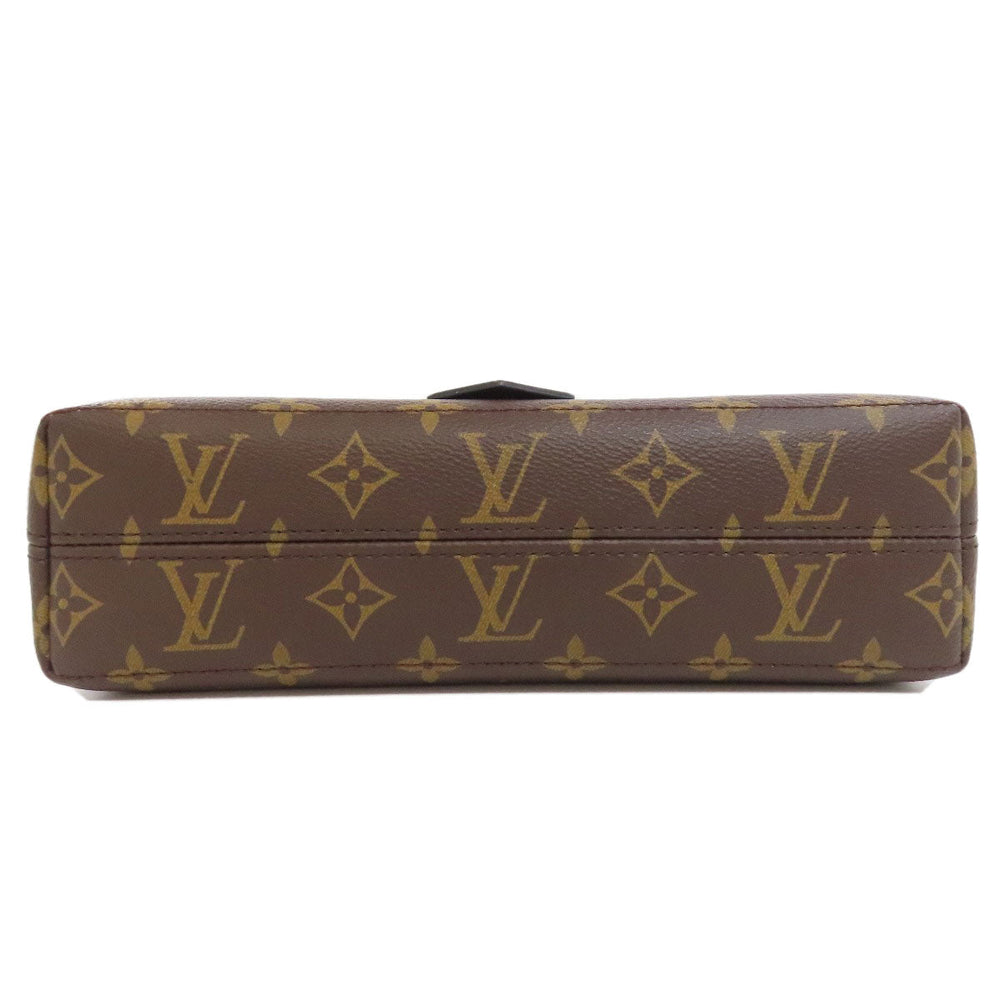 LOUIS VUITTON Shoulder Bag M45557 Monogram macacer Brown Magnetic messenger Women Used Authentic