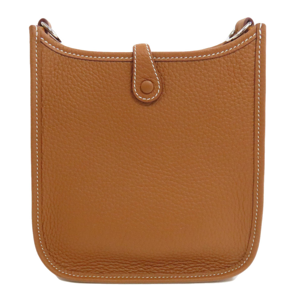 HERMES Shoulder Bag Togo Brown Evelyn TPM SilverMetal Women Used Authentic