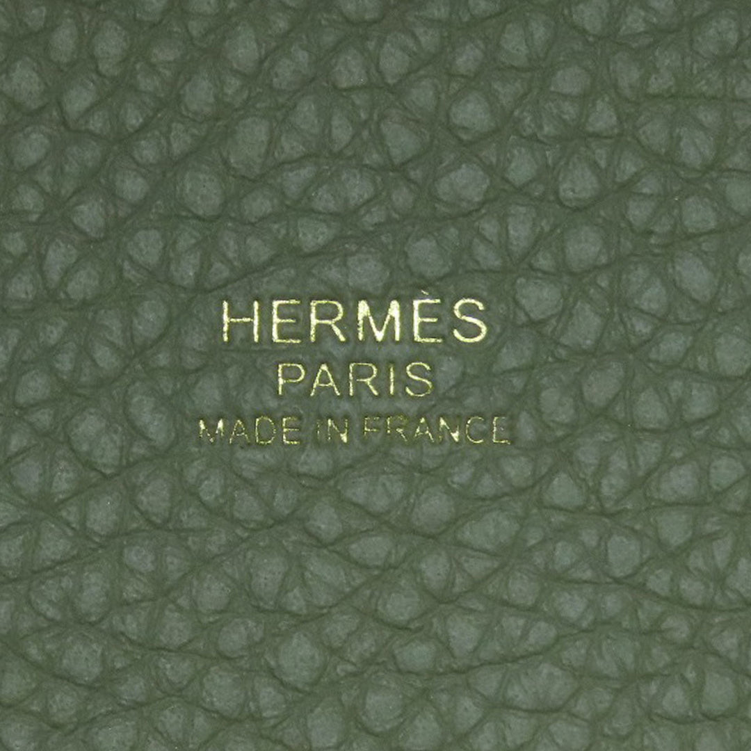 HERMES Handbag Taurillon Clemence green Picotin Lock PM Gold Metal Women Used Authentic