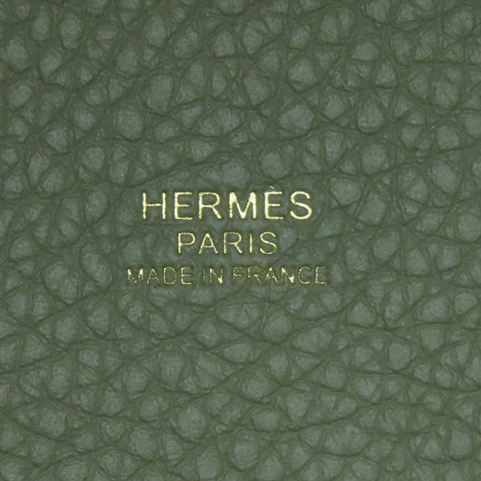 HERMES Handbag Taurillon Clemence green Picotin Lock PM Gold Metal Women Used Authentic