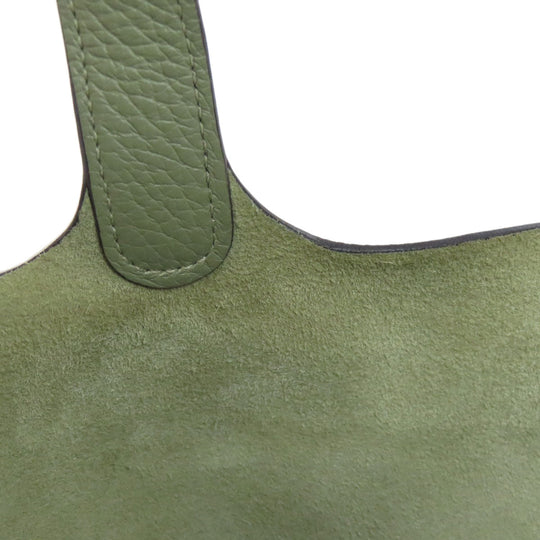 HERMES Handbag Taurillon Clemence green Picotin Lock PM Gold Metal Women Used Authentic