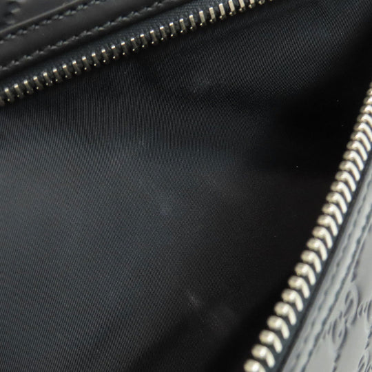 GUCCI Tote Bag 246410 Calfskin black GG Signature Shima Women Used Authentic