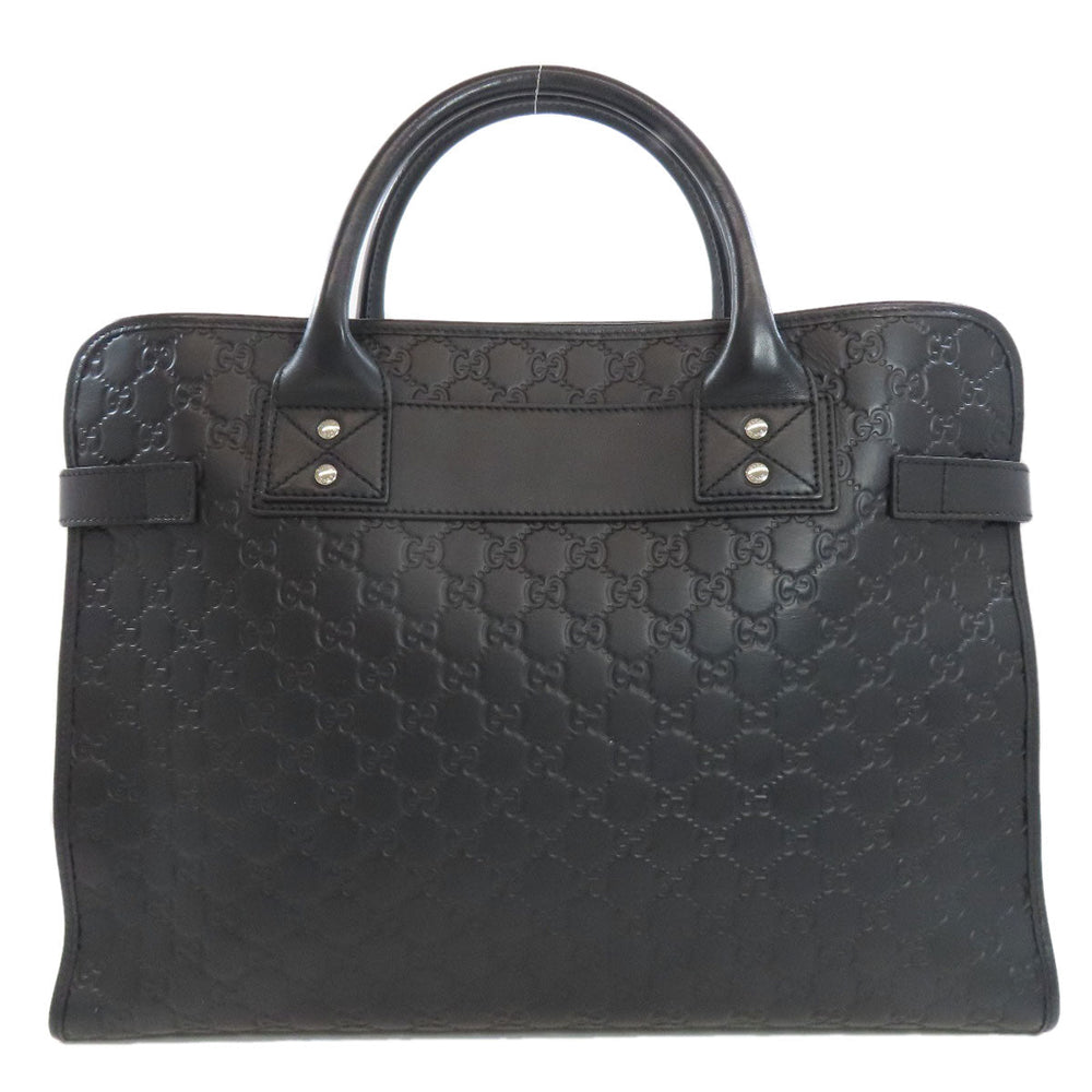 GUCCI Tote Bag 246410 Calfskin black GG Signature Shima Women Used Authentic