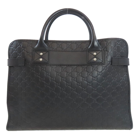 GUCCI Tote Bag 246410 Calfskin black GG Signature Shima Women Used Authentic