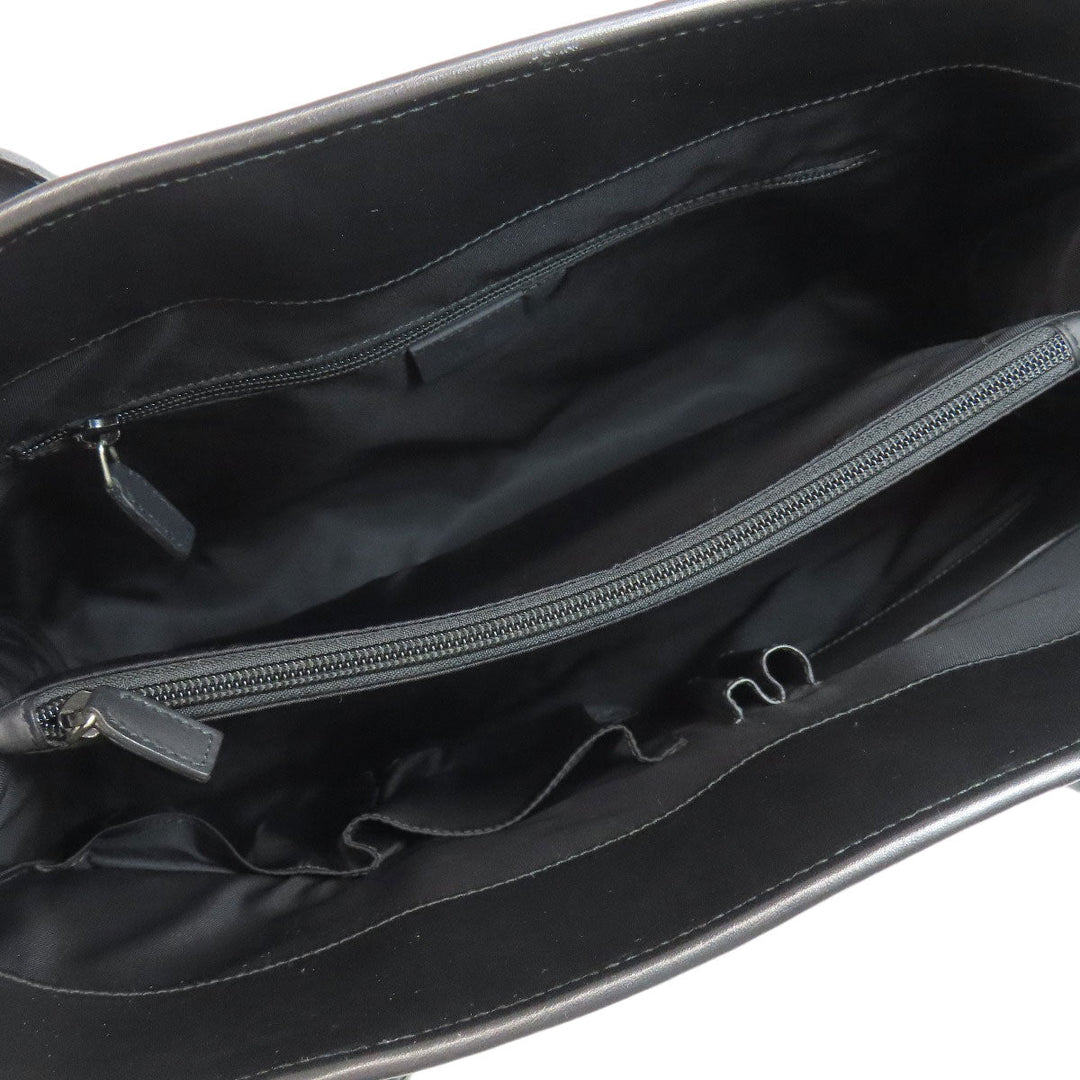 GUCCI Tote Bag 246410 Calfskin black GG Signature Shima Women Used Authentic