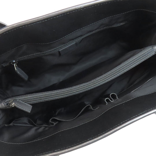 GUCCI Tote Bag 246410 Calfskin black GG Signature Shima Women Used Authentic