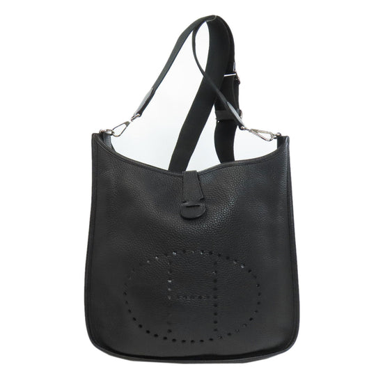 HERMES Shoulder Bag Togo black Evelyn 3 GM SilverMetal Women Used Authentic