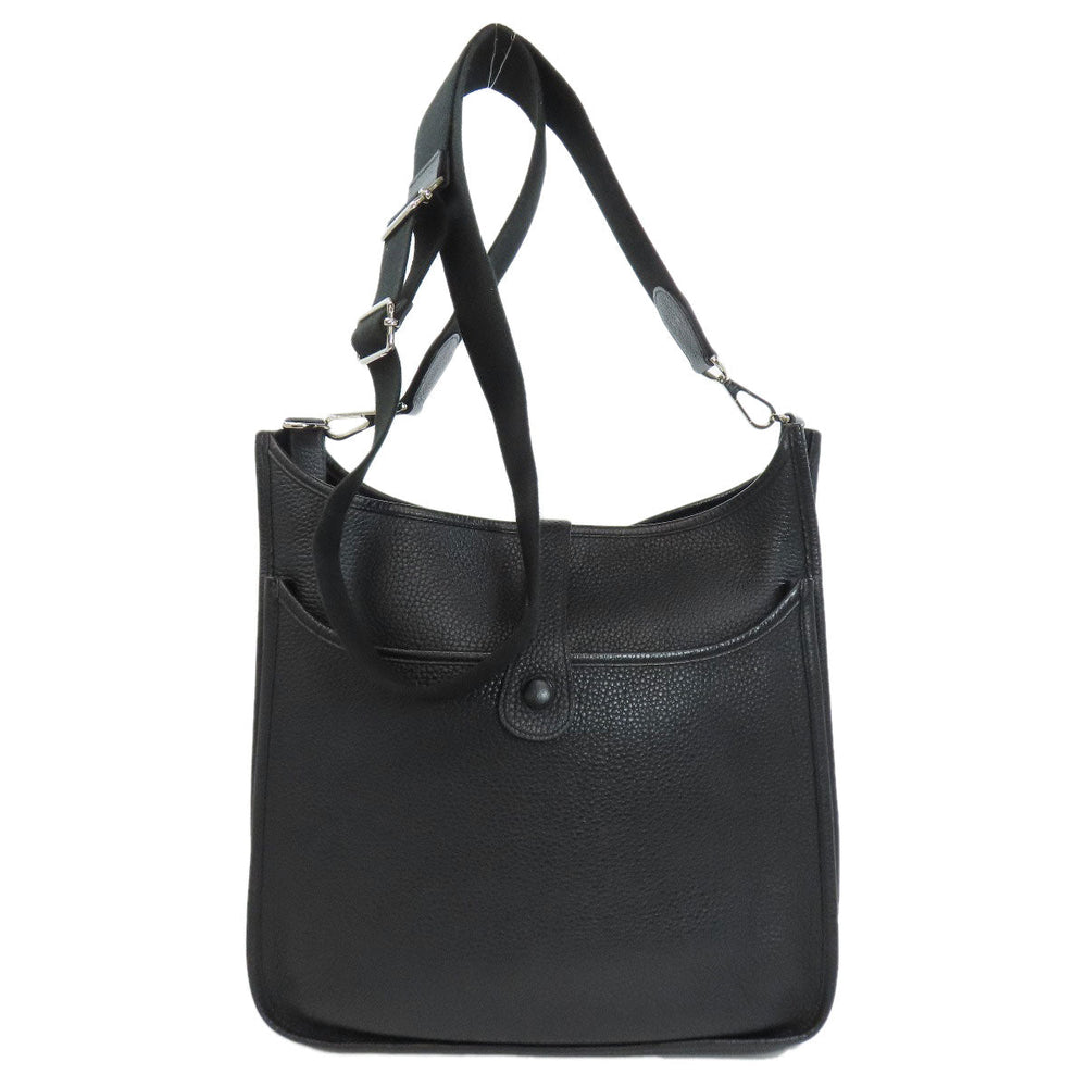 HERMES Shoulder Bag Togo black Evelyn 3 GM SilverMetal Women Used Authentic