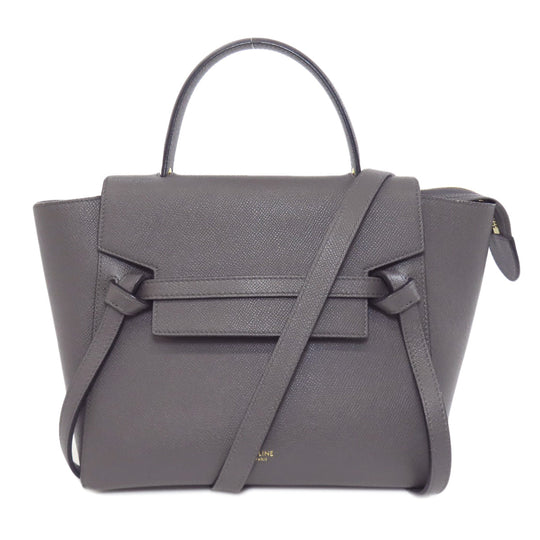 CELINE Handbag Calfskin gray Belt bag 2WAY Women Used Authentic