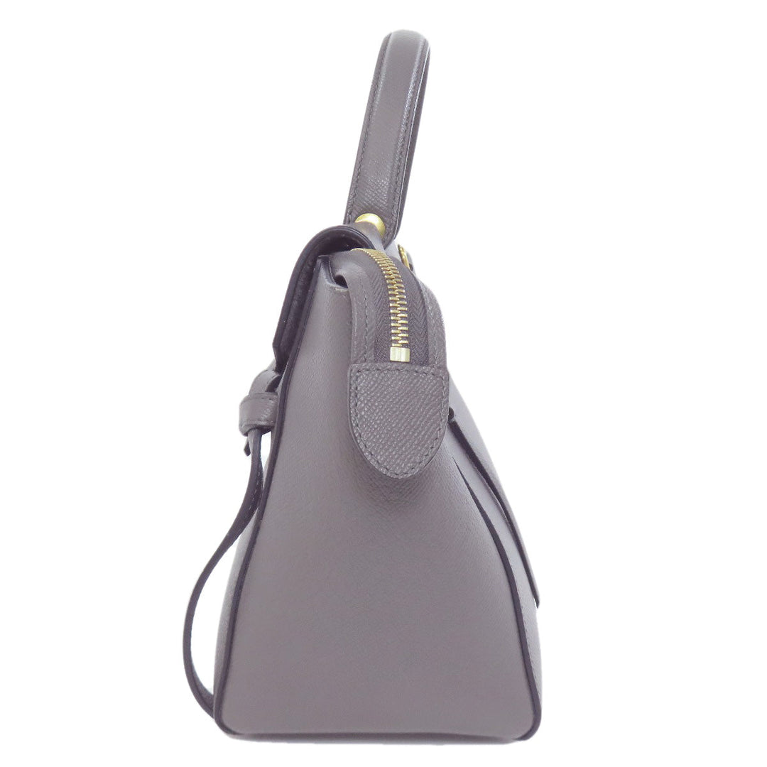 CELINE Handbag Calfskin gray Belt bag 2WAY Women Used Authentic