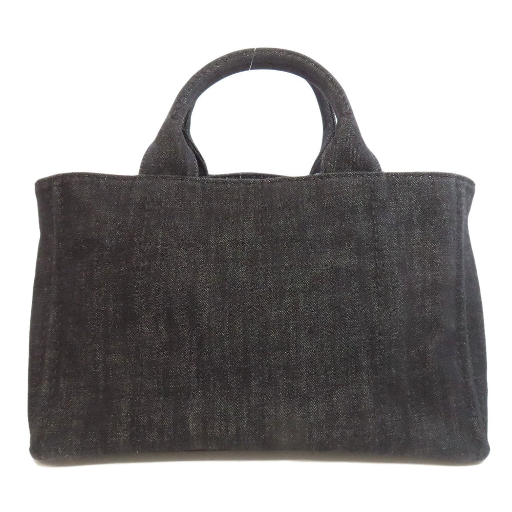 PRADA Tote Bag B2642B denim black Canapa 2WAY Women Used Authentic