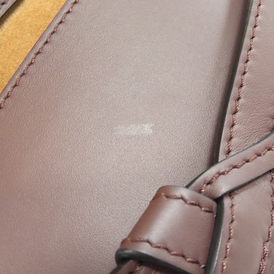 LOEWE Shoulder Bag Calfskin Brown Gate bag Women Used Authentic