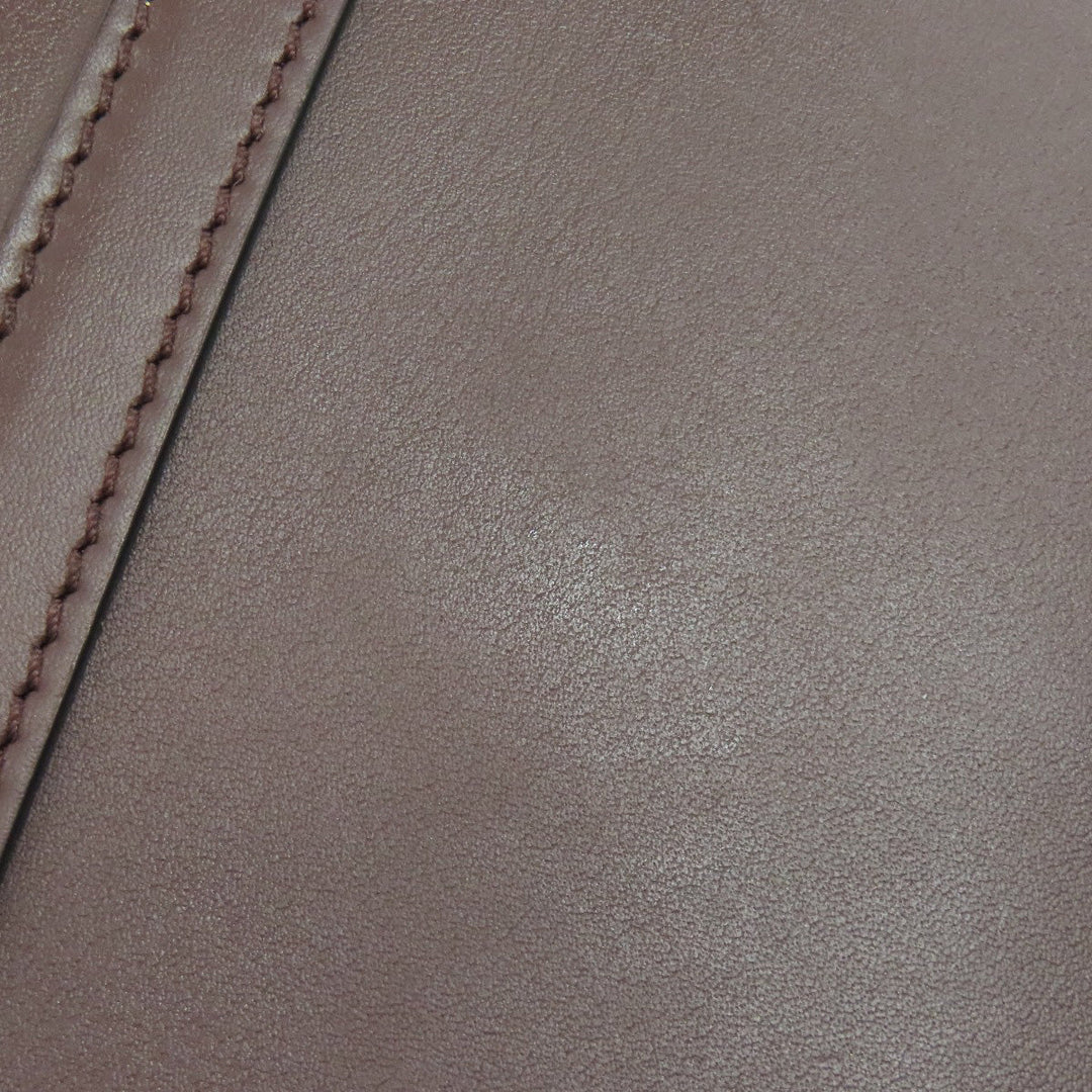 LOEWE Shoulder Bag Calfskin Brown Gate bag Women Used Authentic