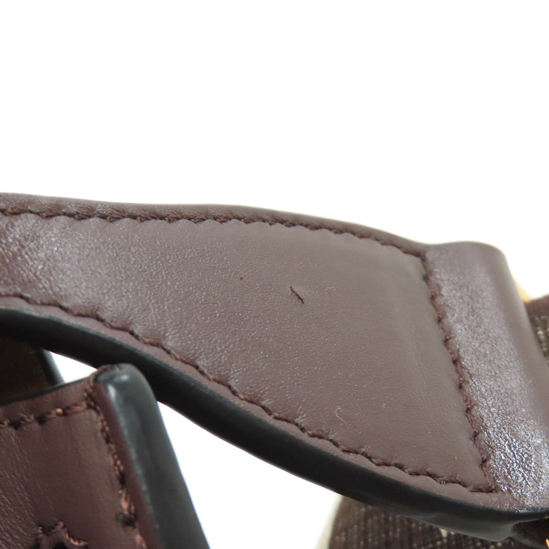 LOEWE Shoulder Bag Calfskin Brown Gate bag Women Used Authentic