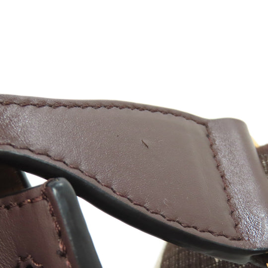 LOEWE Shoulder Bag Calfskin Brown Gate bag Women Used Authentic
