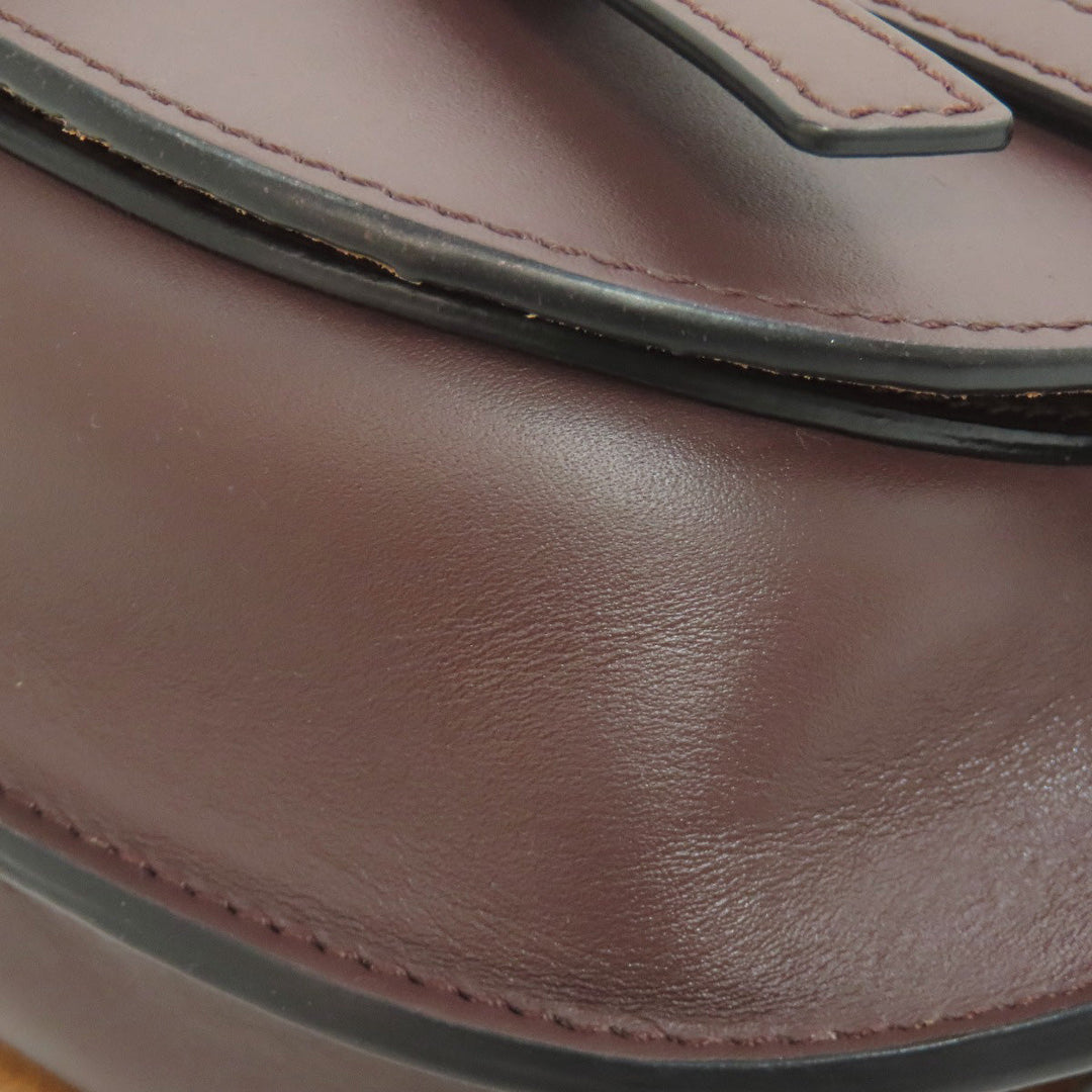 LOEWE Shoulder Bag Calfskin Brown Gate bag Women Used Authentic