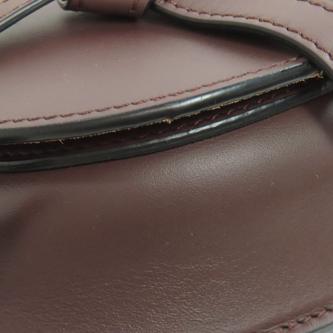 LOEWE Shoulder Bag Calfskin Brown Gate bag Women Used Authentic