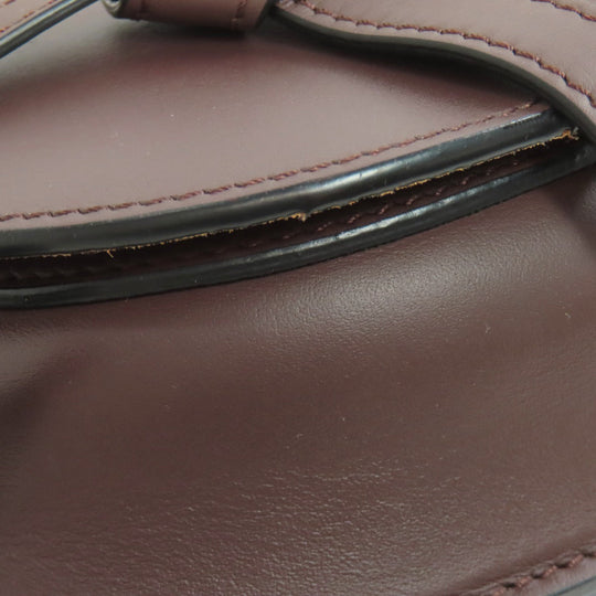 LOEWE Shoulder Bag Calfskin Brown Gate bag Women Used Authentic