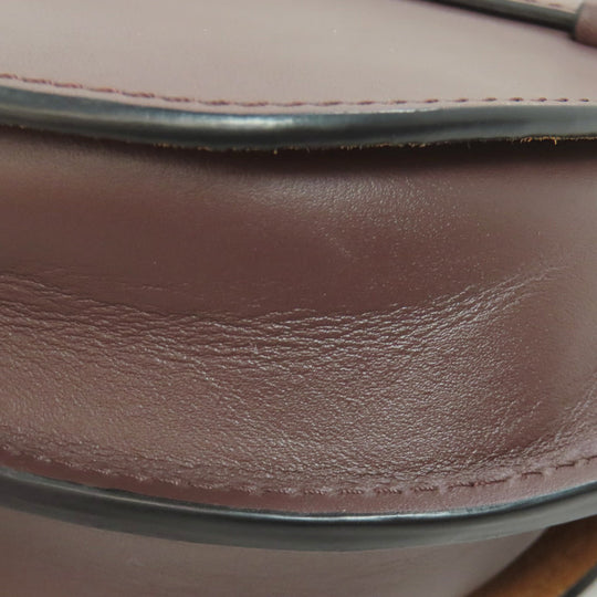 LOEWE Shoulder Bag Calfskin Brown Gate bag Women Used Authentic