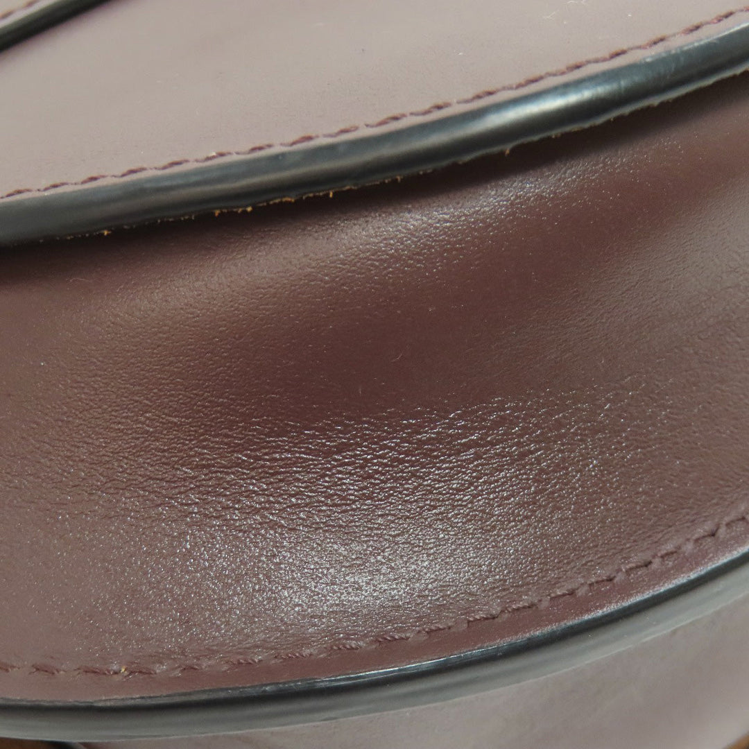 LOEWE Shoulder Bag Calfskin Brown Gate bag Women Used Authentic