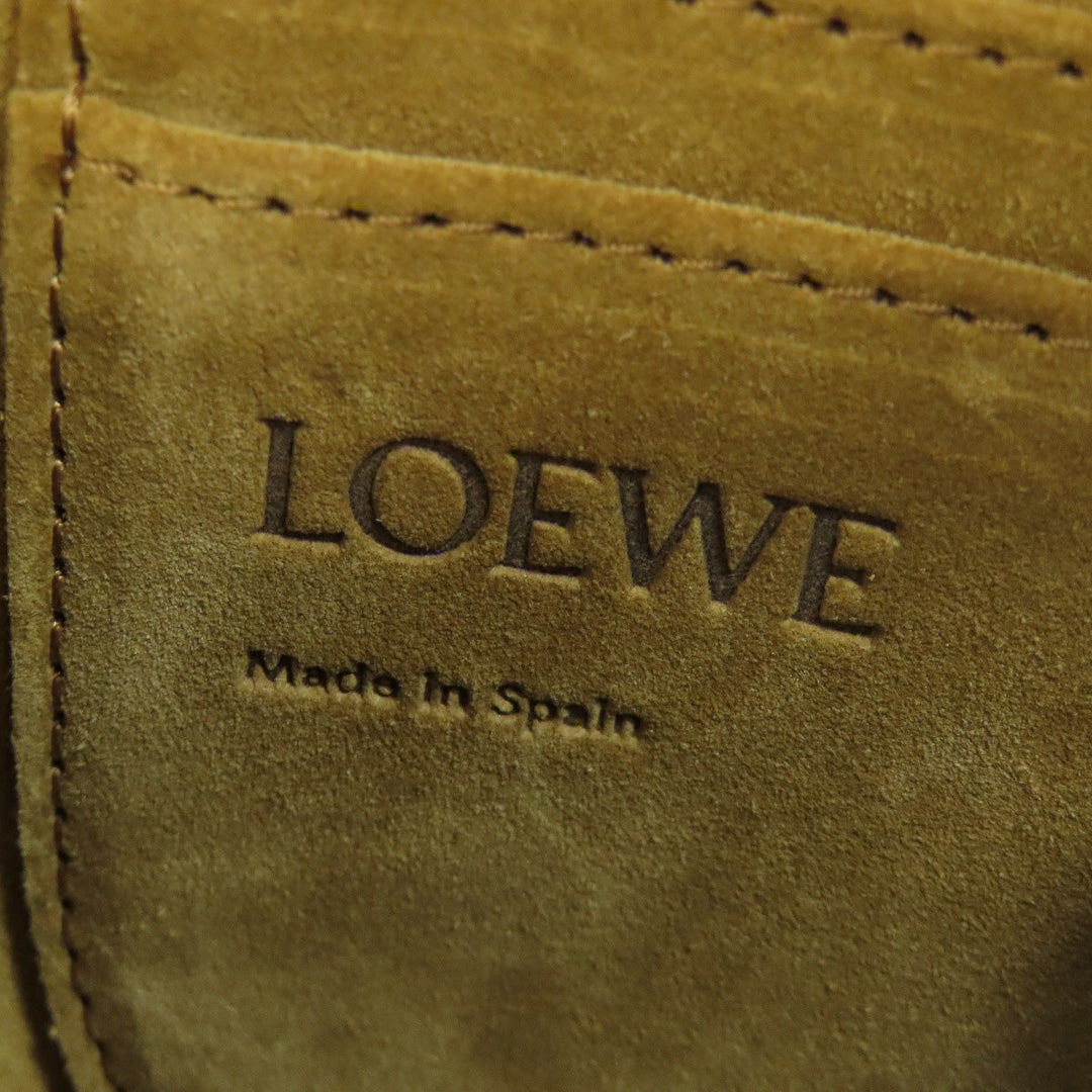 LOEWE Shoulder Bag Calfskin Brown Gate bag Women Used Authentic