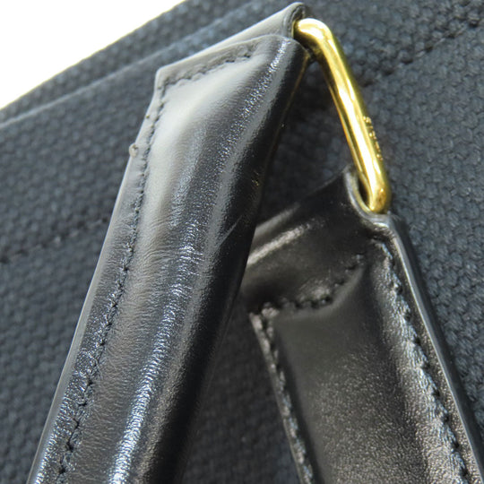 CELINE Tote Bag canvas black Horizontalkava Women Used Authentic