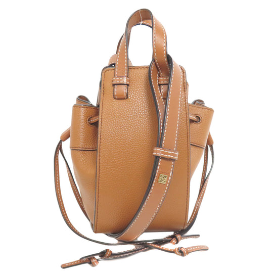 LOEWE Handbag Calfskin Brown Hammock mini 2WAY Women Used Authentic