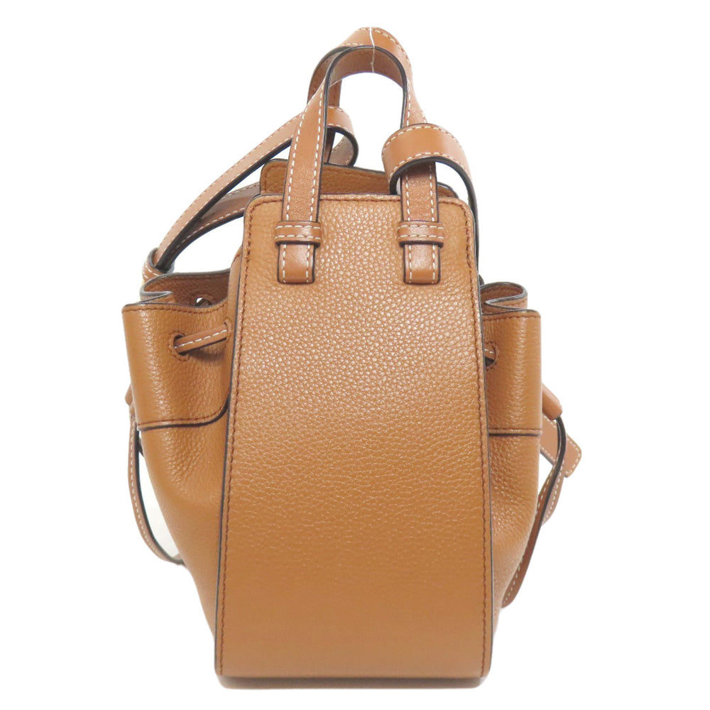 LOEWE Handbag Calfskin Brown Hammock mini 2WAY Women Used Authentic