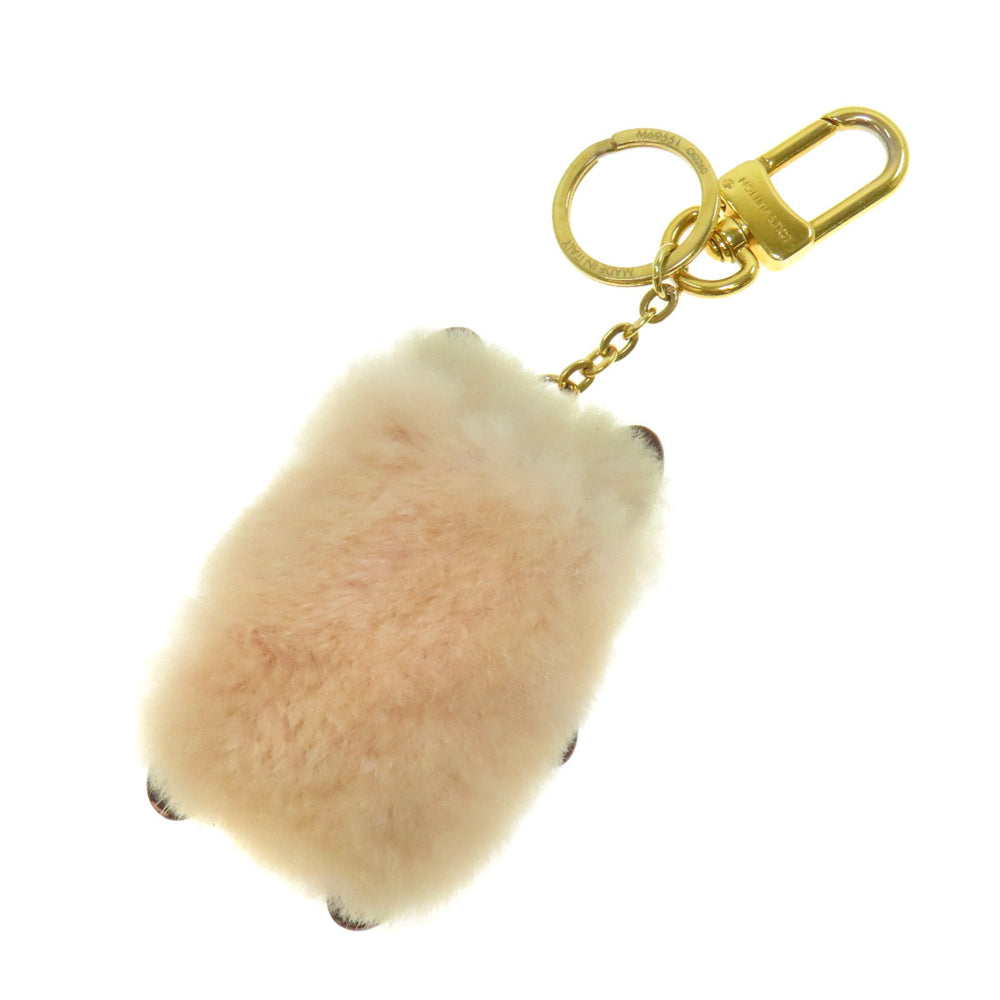 LOUIS VUITTON key ring M69551 Metal , Monogram Canvas gold bijou sack wild fur Women Used Authentic